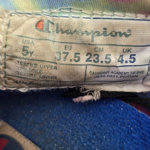 Champion Girls Slippers Tie Dye Drawstring Youth Size 5 - Picture 9 of 9